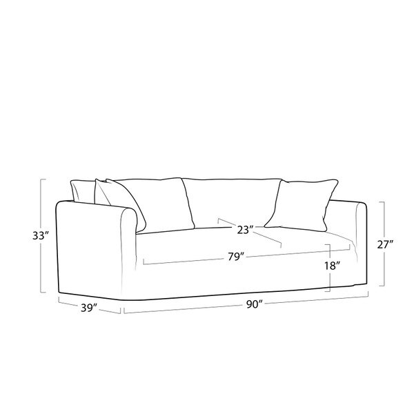 Levi Slip Cover Sofa (Portobello) Line Drawing
